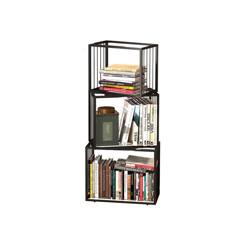 Contemporary Nordic Square Frame Full Iron Storage Cabinets Bookshelf 3/4/5 - Tier For Living Room