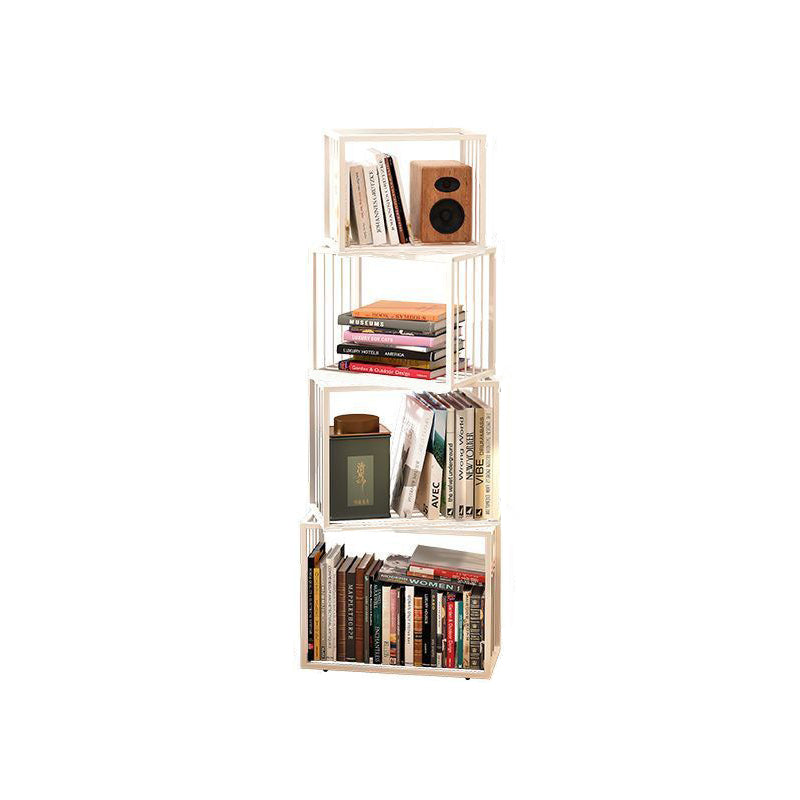 Contemporary Nordic Square Frame Full Iron Storage Cabinets Bookshelf 3/4/5 - Tier For Living Room