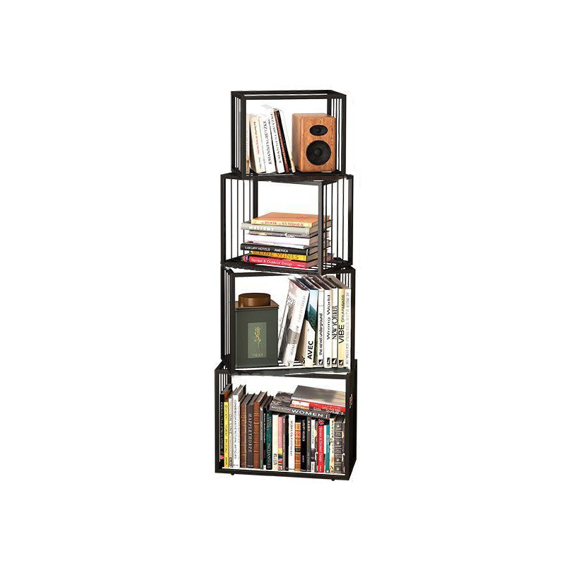 Contemporary Nordic Square Frame Full Iron Storage Cabinets Bookshelf 3/4/5 - Tier For Living Room