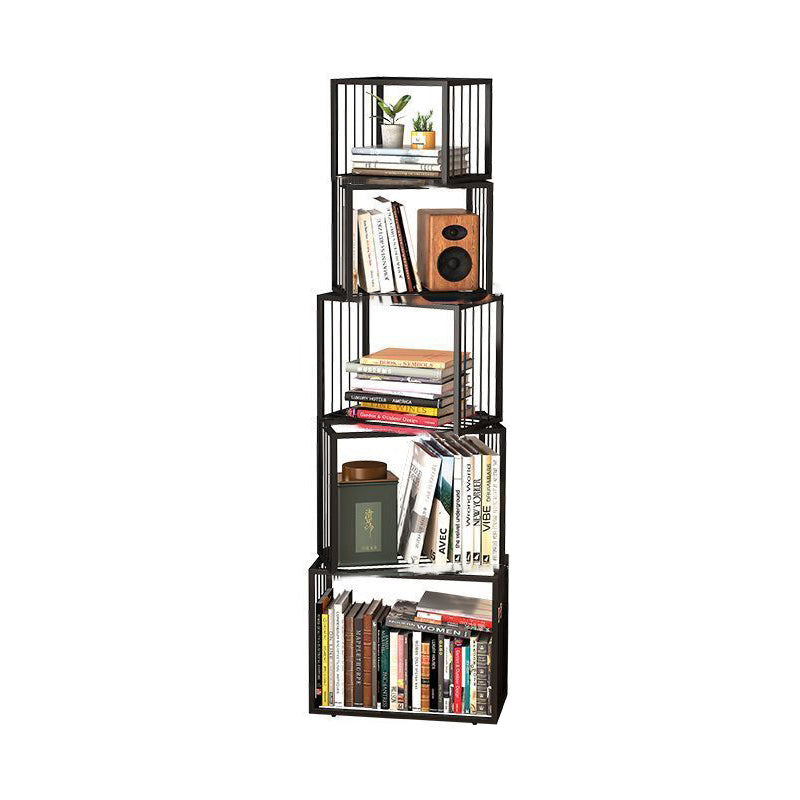 Contemporary Nordic Square Frame Full Iron Storage Cabinets Bookshelf 3/4/5 - Tier For Living Room