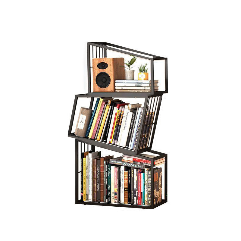 Contemporary Nordic Square Frame Full Iron Storage Cabinets Bookshelf 3/4/5 - Tier For Living Room