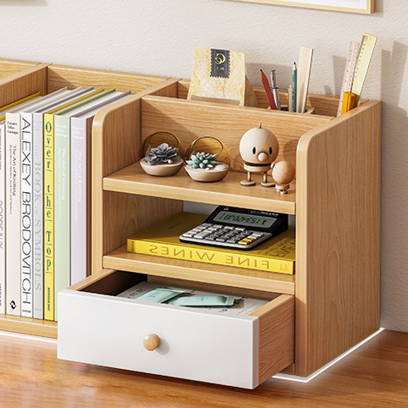 Contemporary Simplicity Rectangle Storage Cabinet Medium Density Fiberboard Bookshelf 1 - Drawer For Study