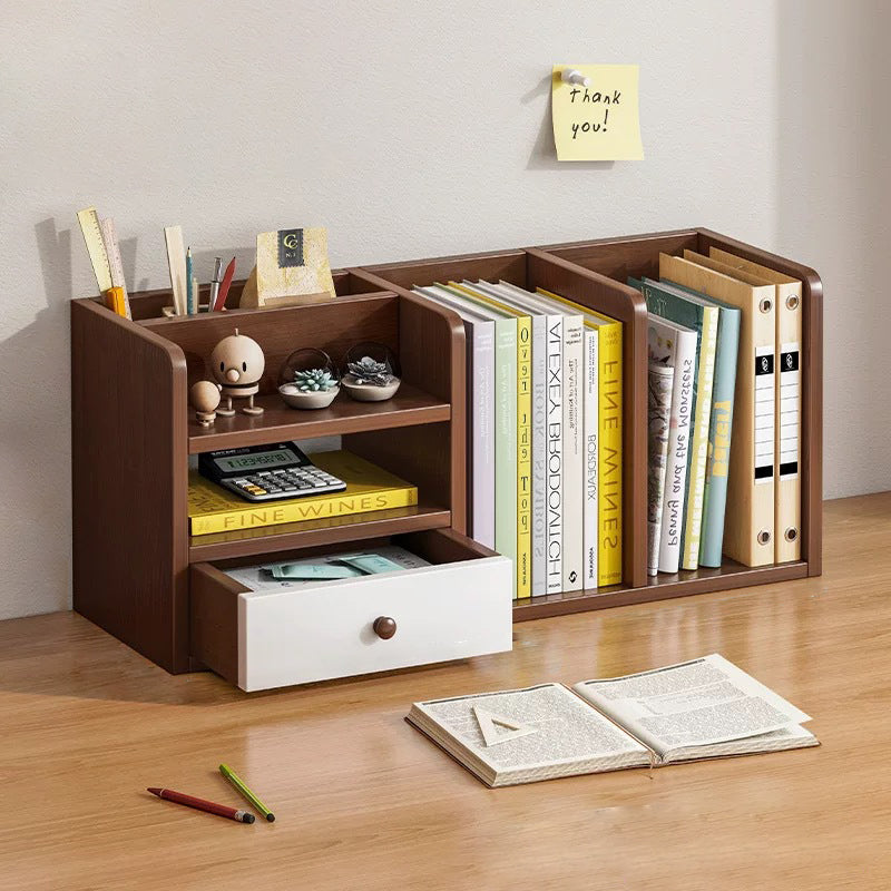 Contemporary Simplicity Rectangle Storage Cabinet Medium Density Fiberboard Bookshelf 1 - Drawer For Study