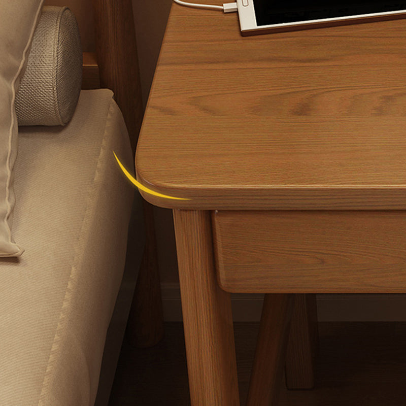 Modern Simplicity Rectangle Finger Joint Rubberwood Plywood Desk 1-Drawer For Home Office