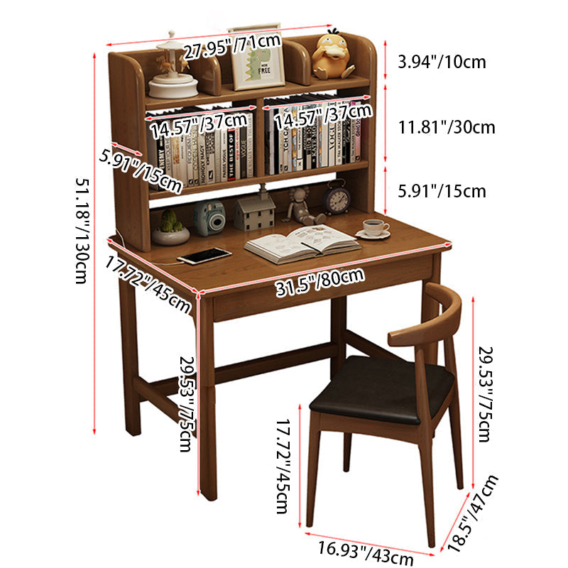 Modern Simplicity Rectangle Finger Joint Rubberwood Plywood Desk 1-Drawer For Home Office