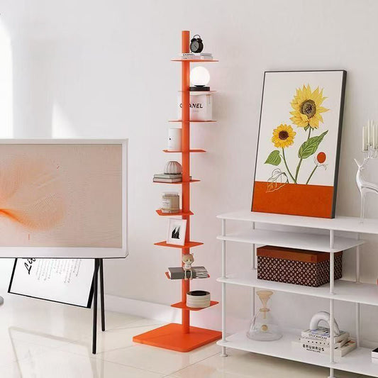 Contemporary Nordic Carbon Steel Vertical Square Bookshelf For Home Office & Living Room