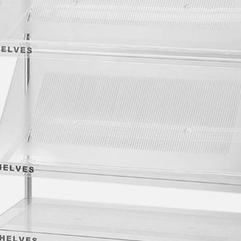 Modern Minimalist Slim Rectangular Plastic Stainless Steel Tilted Design Shoe Rack 4/5/6-Tier For Hallway