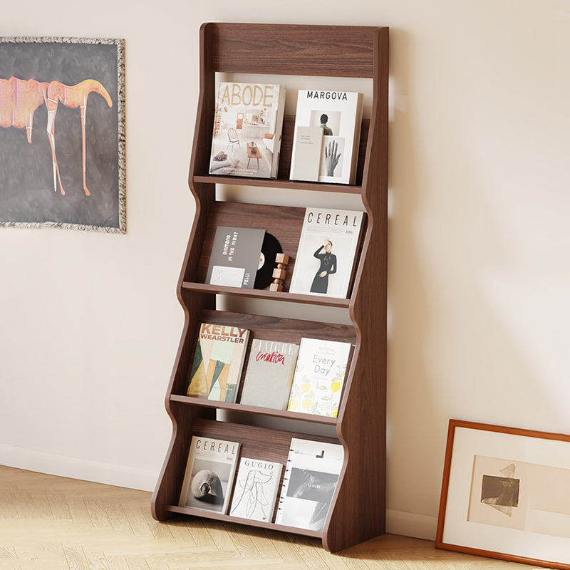 Modern Minimalist Rectangular Arc E1 Eco-Friendly Particle Board Aluminum Alloy Floor-Standing Bookshelf 4-Tier For Study