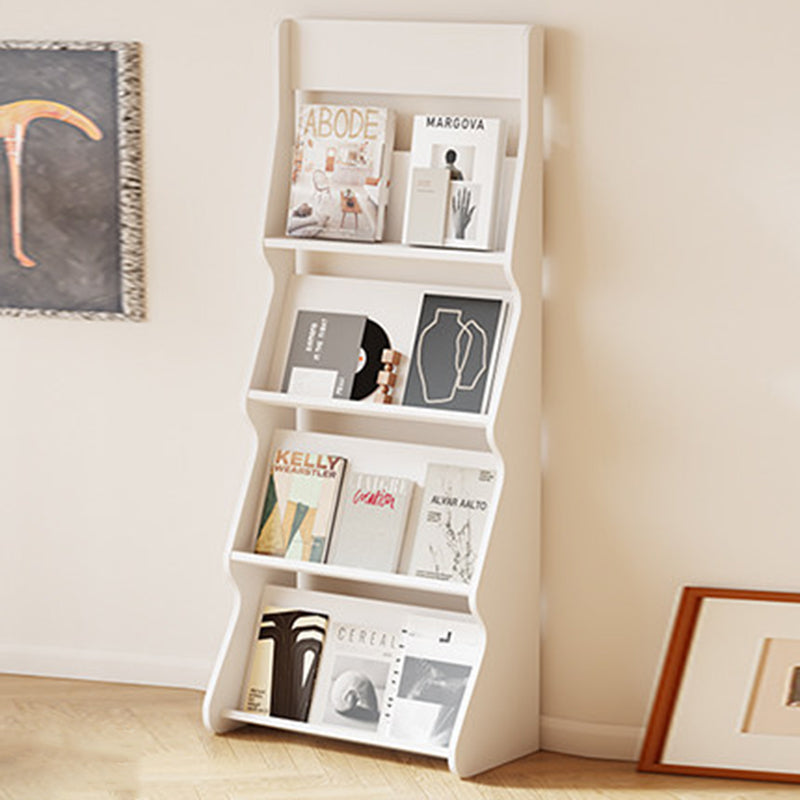 Modern Minimalist Rectangular Arc E1 Eco-Friendly Particle Board Aluminum Alloy Floor-Standing Bookshelf 4-Tier For Study