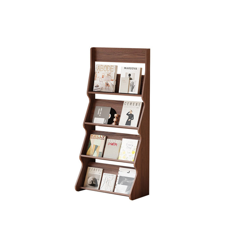 Modern Minimalist Rectangular Arc E1 Eco-Friendly Particle Board Aluminum Alloy Floor-Standing Bookshelf 4-Tier For Study