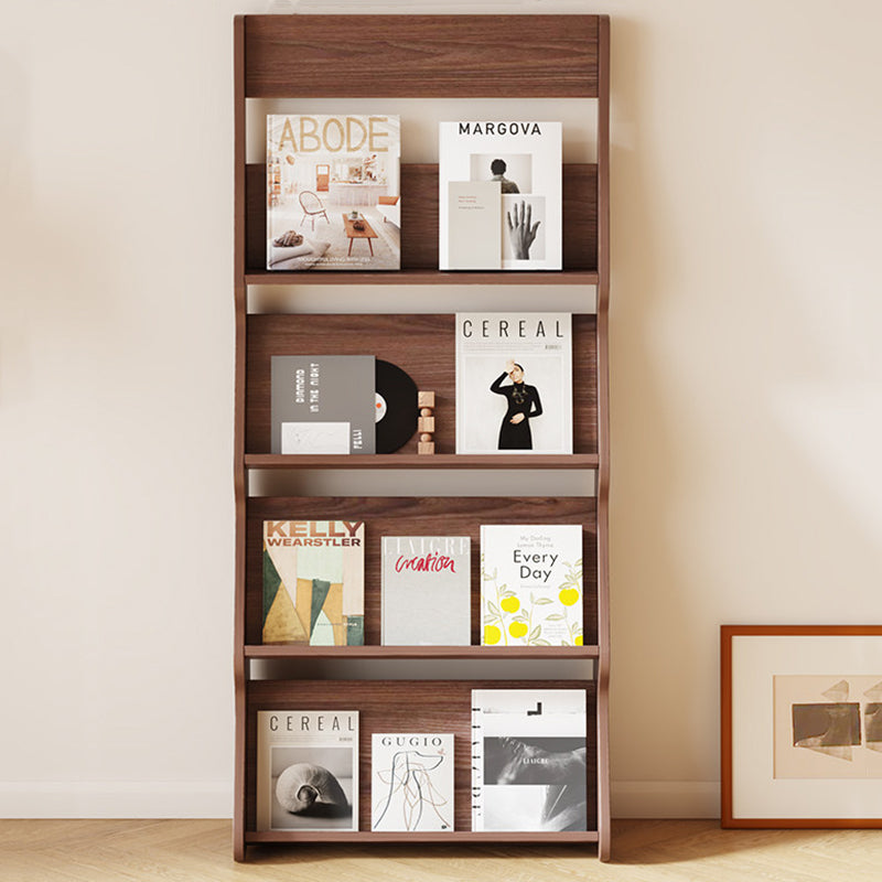 Modern Minimalist Rectangular Arc E1 Eco-Friendly Particle Board Aluminum Alloy Floor-Standing Bookshelf 4-Tier For Study