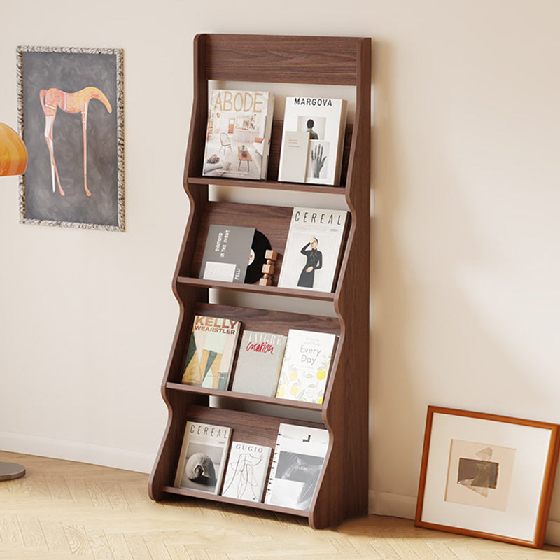 Modern Minimalist Rectangular Arc E1 Eco-Friendly Particle Board Aluminum Alloy Floor-Standing Bookshelf 4-Tier For Study