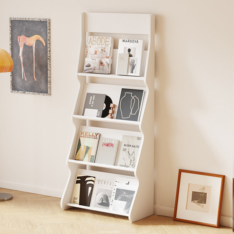 Modern Minimalist Rectangular Arc E1 Eco-Friendly Particle Board Aluminum Alloy Floor-Standing Bookshelf 4-Tier For Study