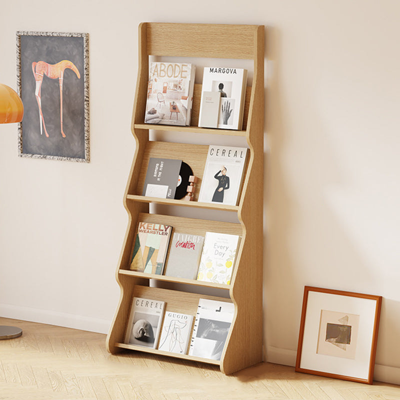 Modern Minimalist Rectangular Arc E1 Eco-Friendly Particle Board Aluminum Alloy Floor-Standing Bookshelf 4-Tier For Study