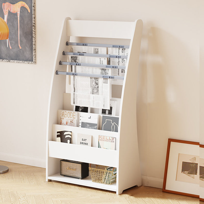 Modern Minimalist Rectangular Arc E1 Eco-Friendly Particle Board Aluminum Alloy Floor-Standing Bookshelf 4-Tier For Study