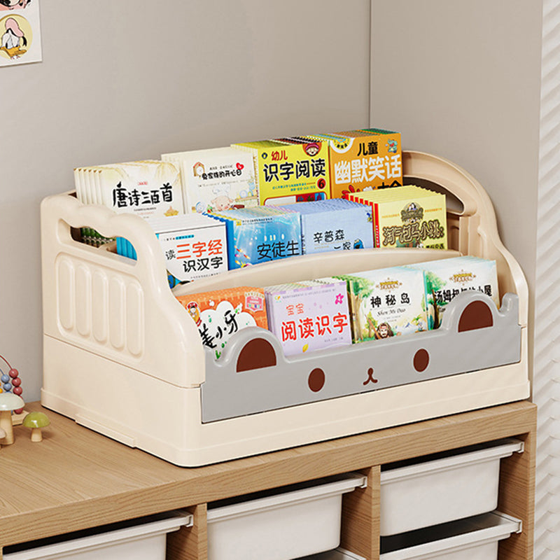 Modern Minimalist Cartoon Cat-Shaped PP & HIPS Foldable Kids Bookshelf 3-Storage For Study