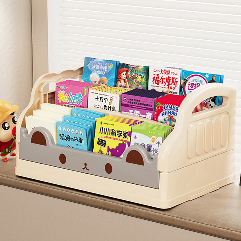 Modern Minimalist Cartoon Cat-Shaped PP & HIPS Foldable Kids Bookshelf 3-Storage For Study
