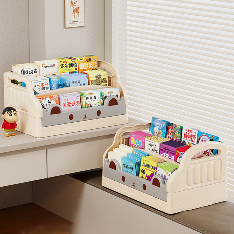 Modern Minimalist Cartoon Cat-Shaped PP & HIPS Foldable Kids Bookshelf 3-Storage For Study