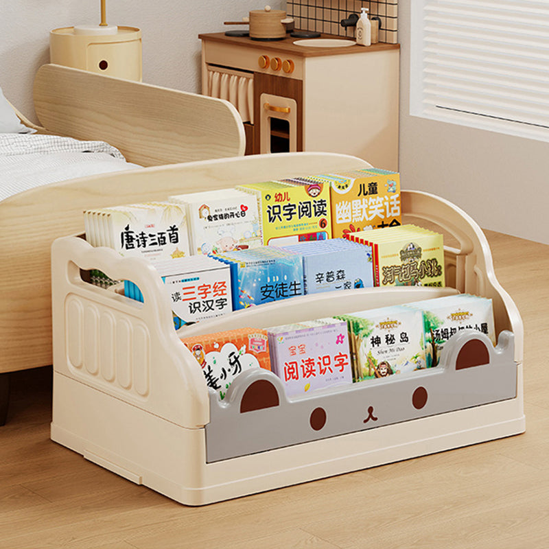 Modern Minimalist Cartoon Cat-Shaped PP & HIPS Foldable Kids Bookshelf 3-Storage For Study