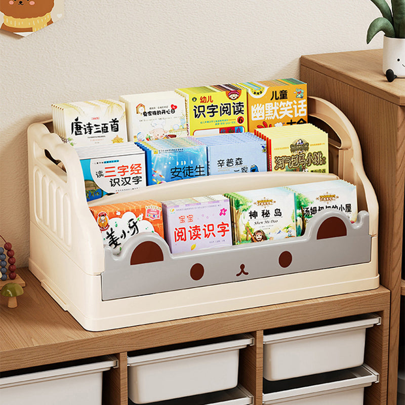 Modern Minimalist Cartoon Cat-Shaped PP & HIPS Foldable Kids Bookshelf 3-Storage For Study
