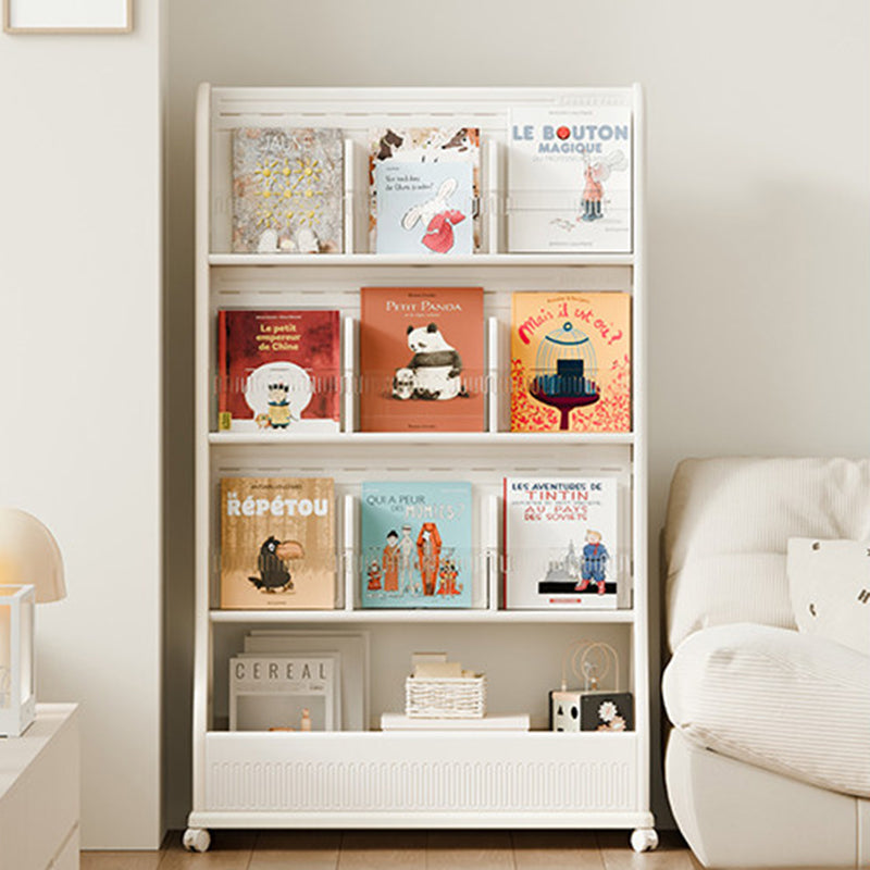Modern Minimalist Eco-Friendly HDPE Curved Edge Rectangular Movable Bookshelf 3-Tier For Study