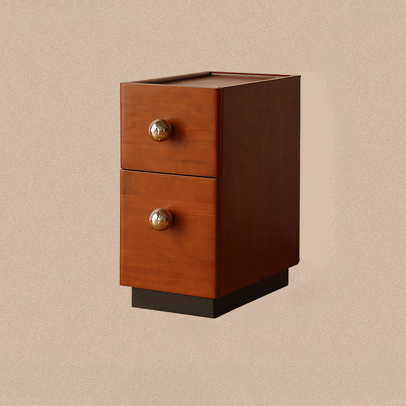 Traditional Vintage Pine Wood Stainless Steel Rectangular Ball Nightstand 2-Tier For Bedroom