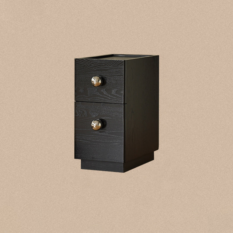 Traditional Vintage Pine Wood Stainless Steel Rectangular Ball Nightstand 2-Tier For Bedroom