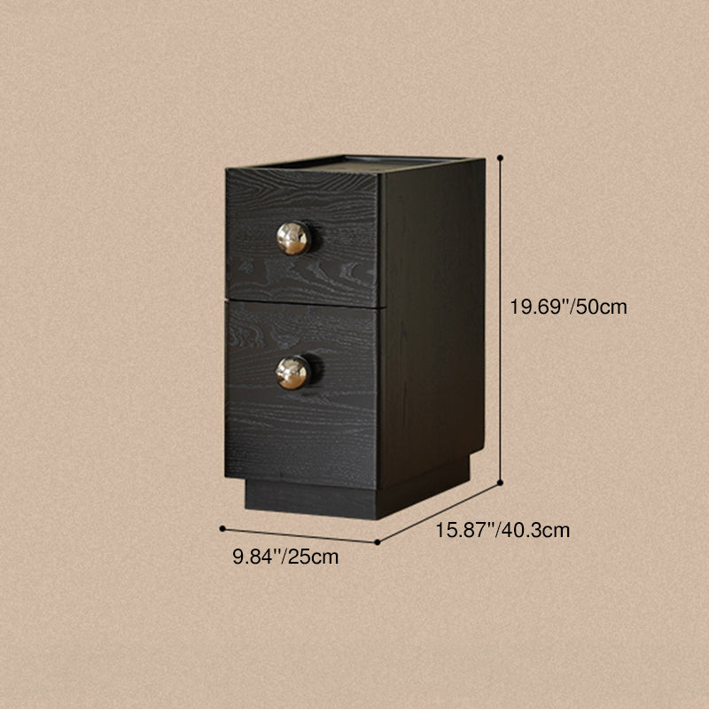 Traditional Vintage Pine Wood Stainless Steel Rectangular Ball Nightstand 2-Tier For Bedroom