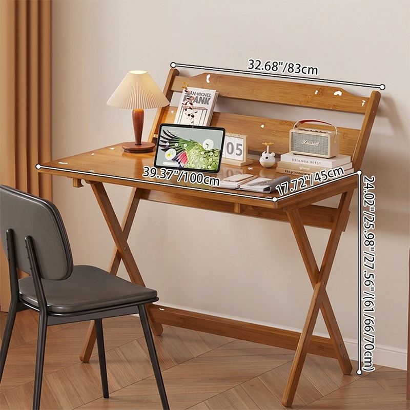 Traditional Chinese Bamboo Rectangular Foldable Office Desk 1 Tier For Bedroom