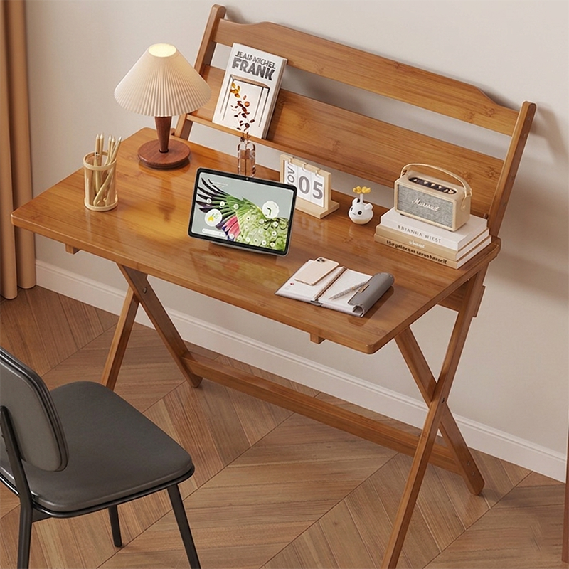 Traditional Chinese Bamboo Rectangular Foldable Office Desk 1 Tier For Bedroom