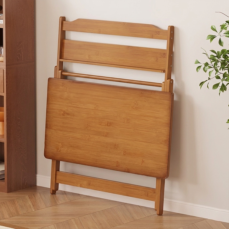Traditional Chinese Bamboo Rectangular Foldable Office Desk 1 Tier For Bedroom