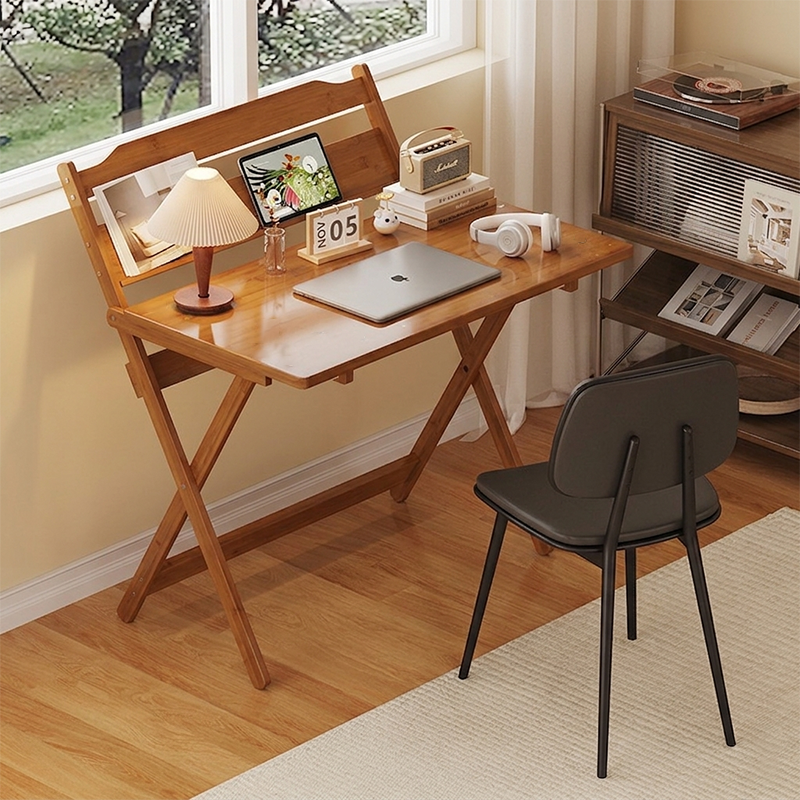 Traditional Chinese Bamboo Rectangular Foldable Office Desk 1 Tier For Bedroom