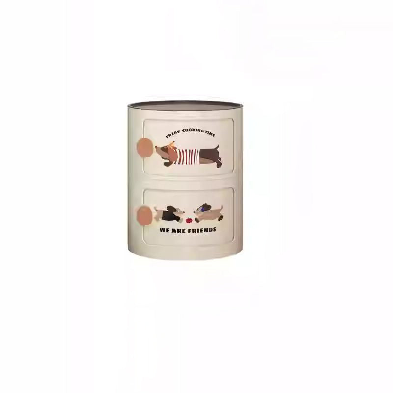 Contemporary Creative ABS Round Animal Nightstand 2/3 Tier For Bedroom