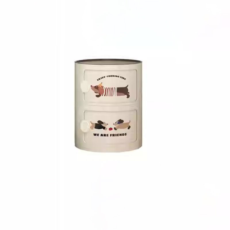 Contemporary Creative ABS Round Animal Nightstand 2/3 Tier For Bedroom