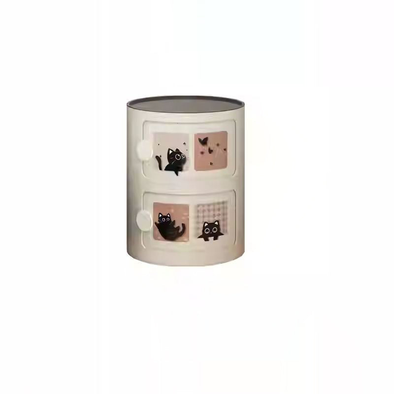 Contemporary Creative ABS Round Animal Nightstand 2/3 Tier For Bedroom