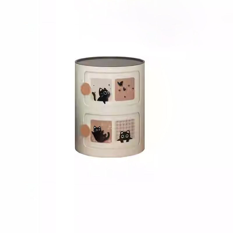 Contemporary Creative ABS Round Animal Nightstand 2/3 Tier For Bedroom