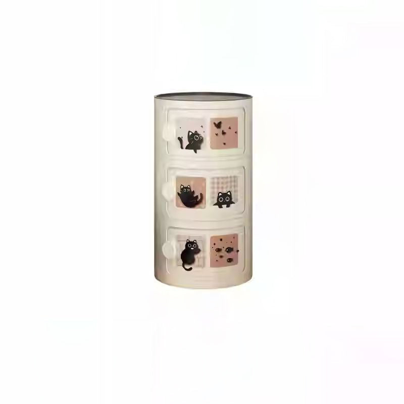 Contemporary Creative ABS Round Animal Nightstand 2/3 Tier For Bedroom
