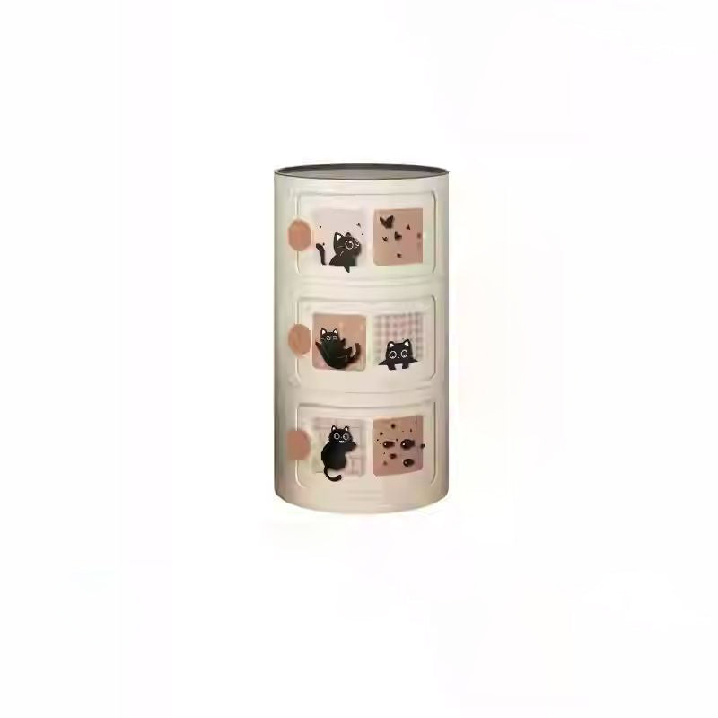 Contemporary Creative ABS Round Animal Nightstand 2/3 Tier For Bedroom