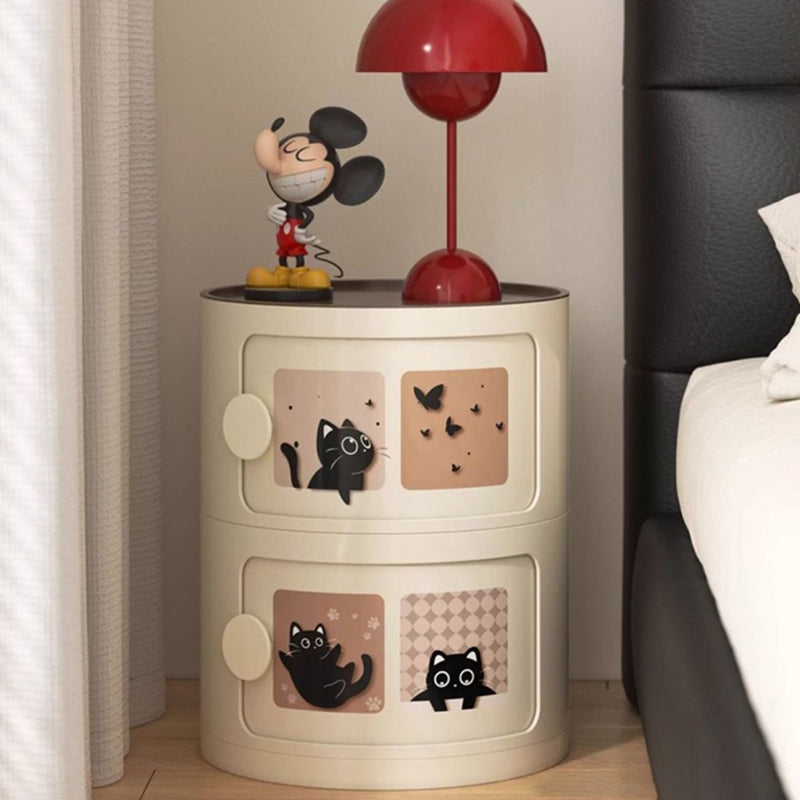Contemporary Creative ABS Round Animal Nightstand 2/3 Tier For Bedroom