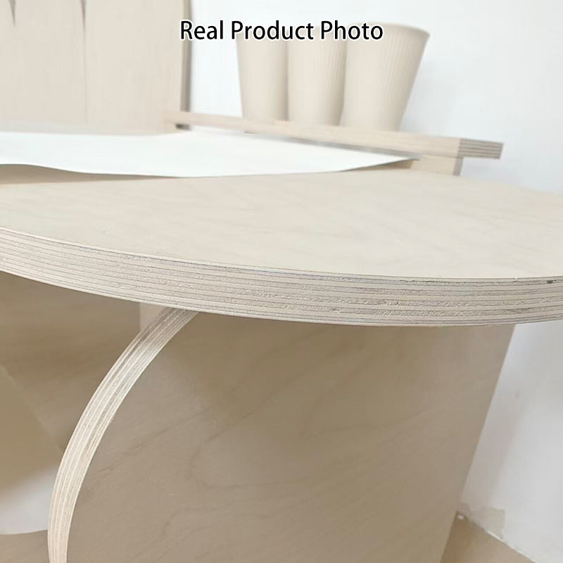 Modern Minimalist Marine Board Curved Oval Kids Study Desk Chair Set With 1-Tier For Living Room