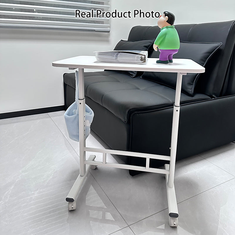 Modern Minimalist MDF Carbon Steel Rounded Rectangular Study Desk With Adjustable Height For Living Room