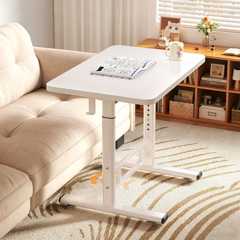 Modern Minimalist MDF Carbon Steel Rounded Rectangular Study Desk With Adjustable Height For Living Room