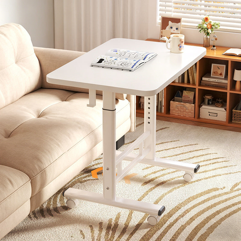 Modern Minimalist MDF Carbon Steel Rounded Rectangular Study Desk With Adjustable Height For Living Room