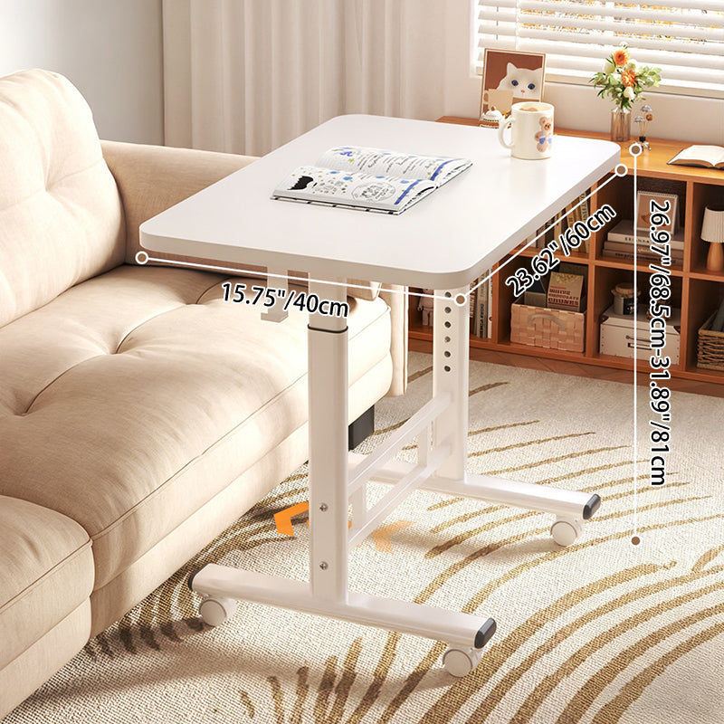 Modern Minimalist MDF Carbon Steel Rounded Rectangular Study Desk With Adjustable Height For Living Room