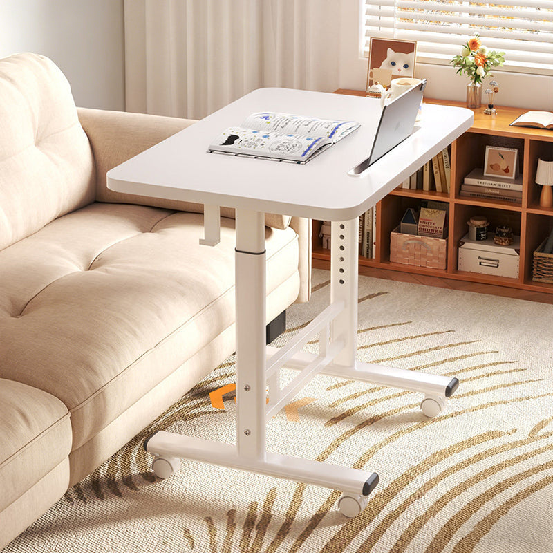 Modern Minimalist MDF Carbon Steel Rounded Rectangular Study Desk With Adjustable Height For Living Room