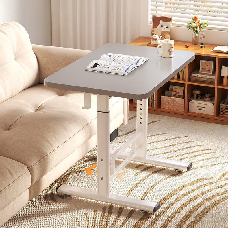 Modern Minimalist MDF Carbon Steel Rounded Rectangular Study Desk With Adjustable Height For Living Room