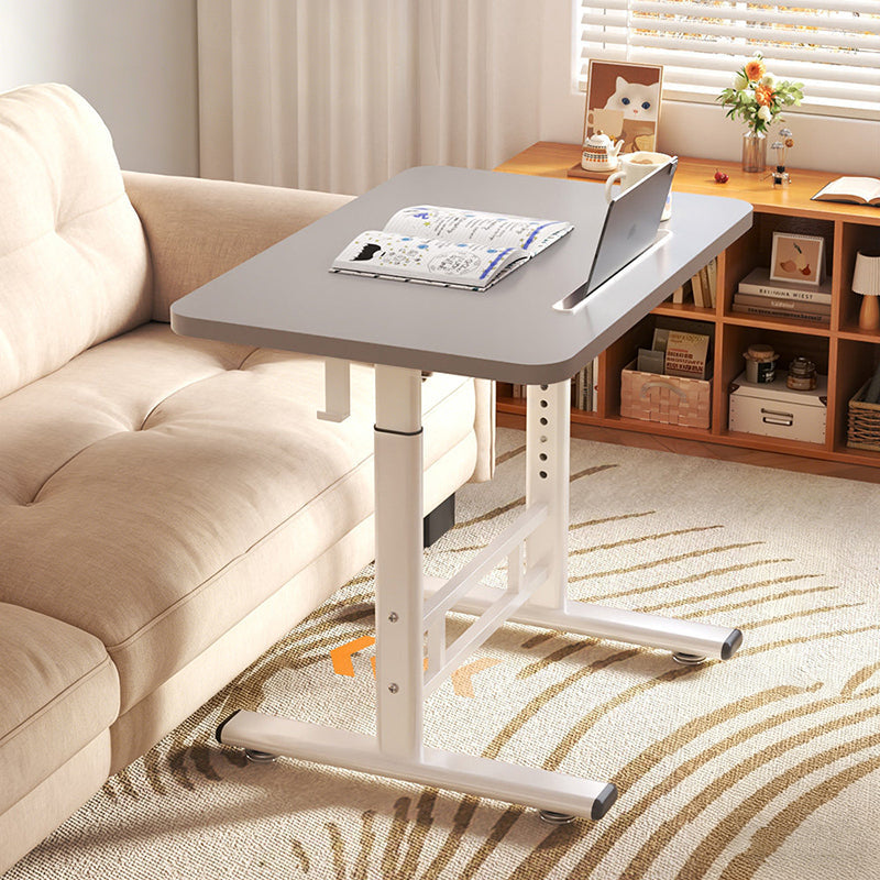 Modern Minimalist MDF Carbon Steel Rounded Rectangular Study Desk With Adjustable Height For Living Room