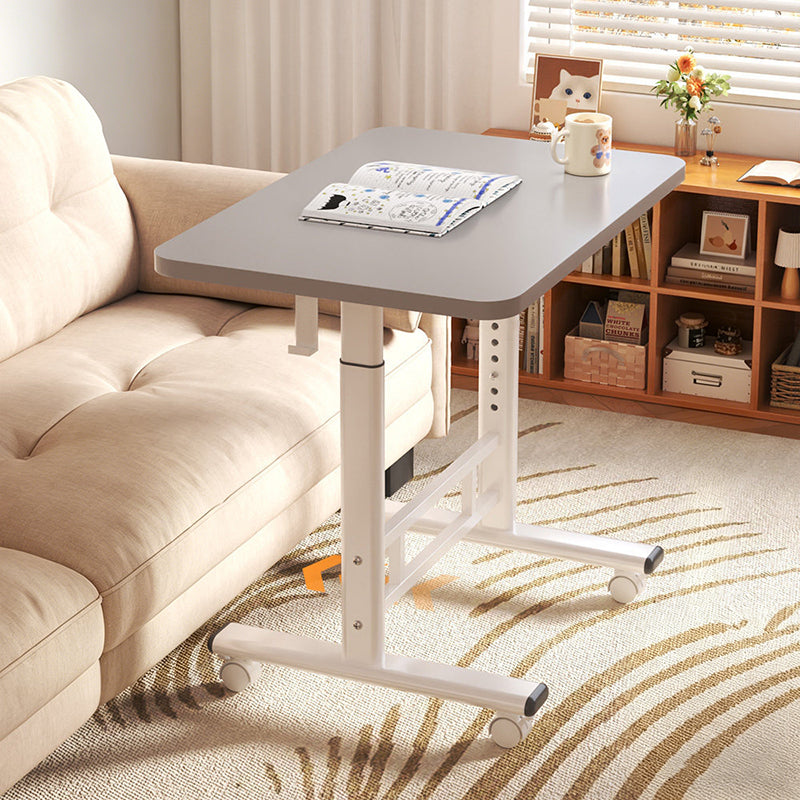 Modern Minimalist MDF Carbon Steel Rounded Rectangular Study Desk With Adjustable Height For Living Room