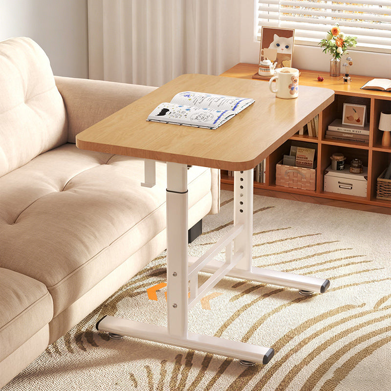 Modern Minimalist MDF Carbon Steel Rounded Rectangular Study Desk With Adjustable Height For Living Room