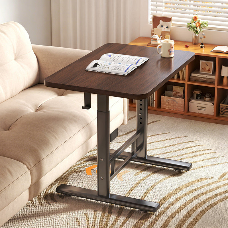 Modern Minimalist MDF Carbon Steel Rounded Rectangular Study Desk With Adjustable Height For Living Room